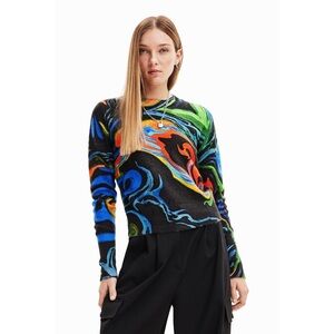 Desigual psyque marbled fine-knit acrylic pullover by Christian Lacroix, Size XS